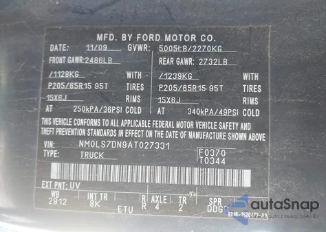 2010 Ford Transit Connect Xlt from USA, damaged, VIN NM0LS7DN9AT027331